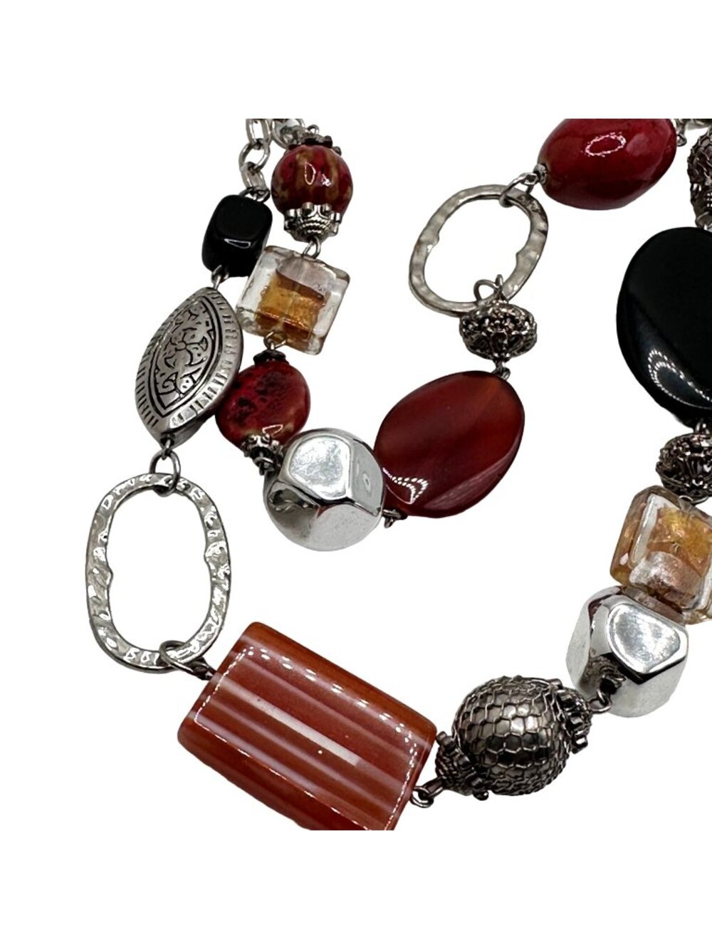 Eclectic Bead Necklace Premier Designs Colorful Mixed Glass, Plastic Acrylic